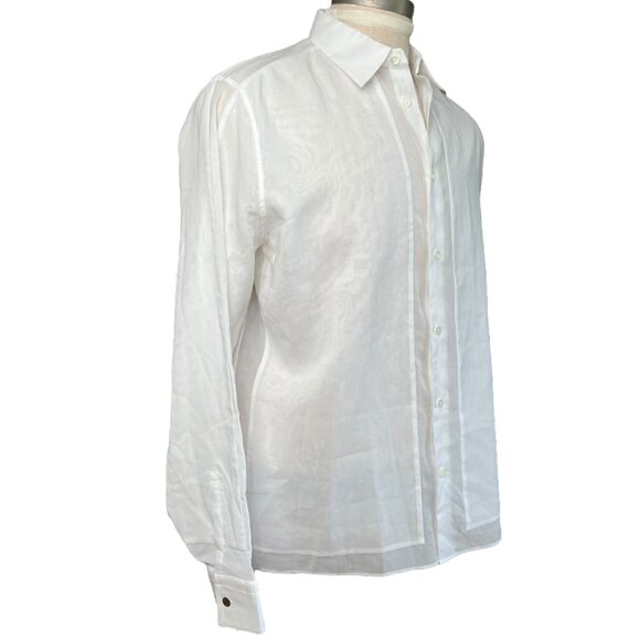 Hermes New Authentic Men's Layer Effect White Party Shirt 16/41 Made in France - Picture 2 of 10